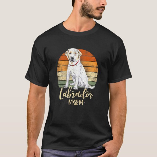 Womens Labrador Mum Retro Labrador Retriever  Dog  T-Shirt (Front)