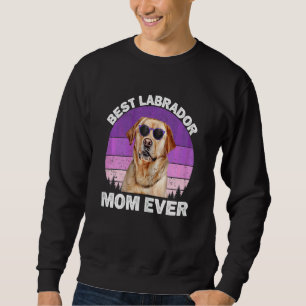 Womens Labrador Mum Vintage Yellow Lab Mum Mothers Sweatshirt