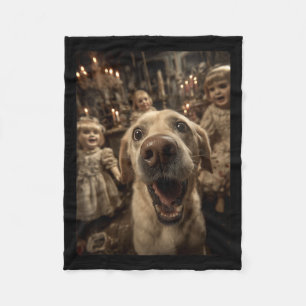 Womens Labrador Retriever Selfie Y Dolls Spooky Fleece Blanket