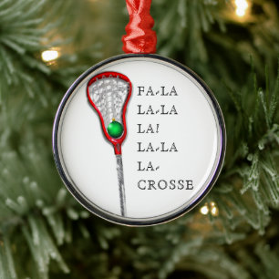 Women's Lacrosse Christmas Collectable Metal Tree Decoration