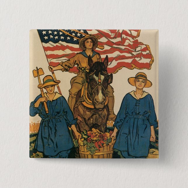 Women's Land Army 15 Cm Square Badge (Front)