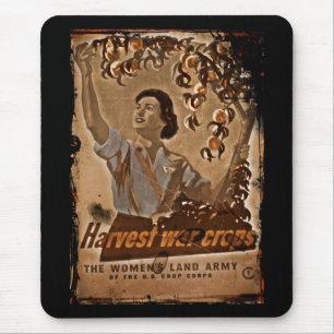 Women's Land Army Harvesting Mouse Pad