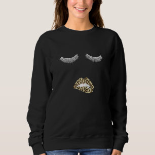 Womens Lash Artist Leopard Eyelash Technician Exte Sweatshirt