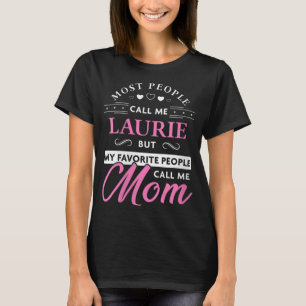 Womens Laurie Name Gift Personalised Mum V-Neck  T-Shirt