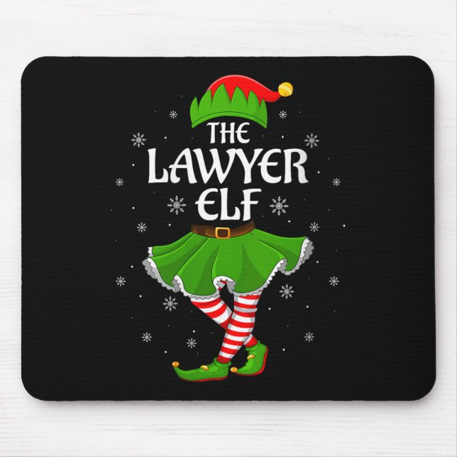 Womens Lawyer Elf Christmas Family Girls Women Elf Mouse Pad (Front)