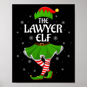 Womens Lawyer Elf Christmas Family Girls Women Elf Poster