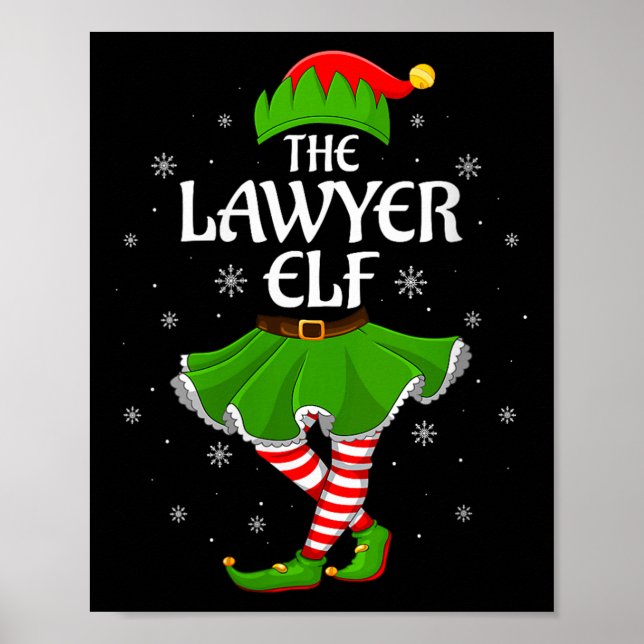 Womens Lawyer Elf Christmas Family Girls Women Elf Poster (Front)