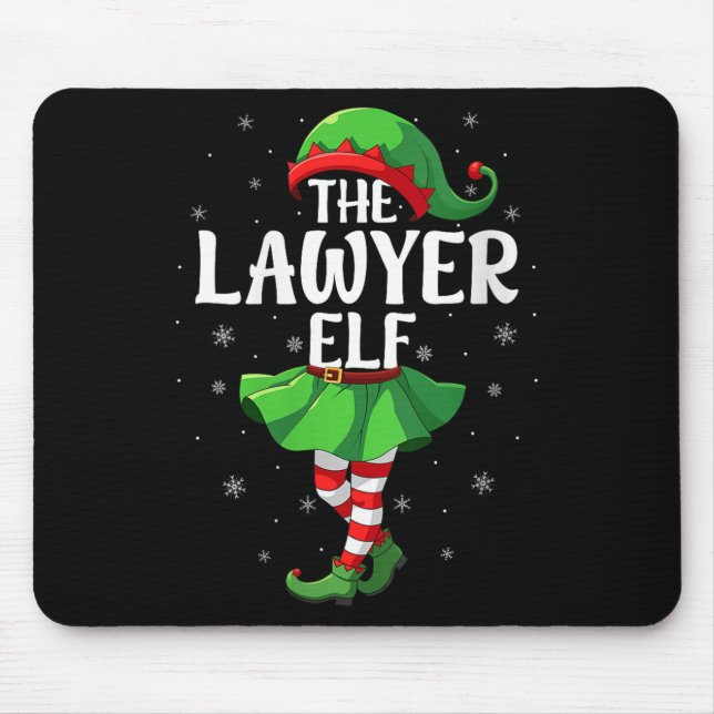 Womens Lawyer Elf Christmas Girls Women Elf Squad  Mouse Pad (Front)