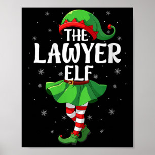 Womens Lawyer Elf Christmas Girls Women Elf Squad  Poster