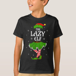 Womens Lazy Elf Christmas Family Girls Women Elf S T-Shirt