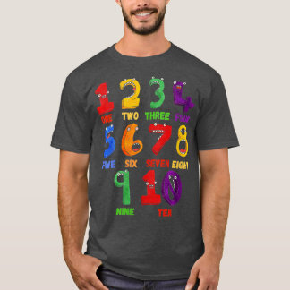 Womens Learning Math Numbers Counting Funny Back t T-Shirt
