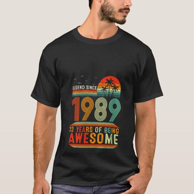 Womens Legend Since 1989 33 Years Of Being Awesome T-Shirt (Front)