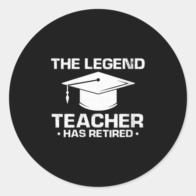 Womens Legendary Mentor Education Retirement Humou Classic Round Sticker (Front)