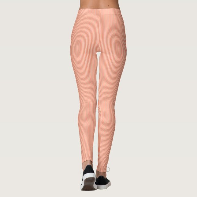 Womens Leggings Apricot Colour Stripes Elegant (Back)