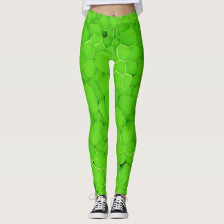 womens leggings fresh mint leaves colour