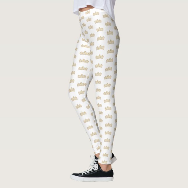 Women's Leggings-Gold Crown Leggings (Left)