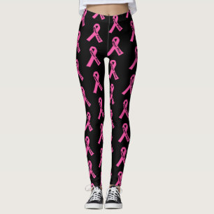 Women's Leggings-Pink Ribbon Wear Pink Leggings
