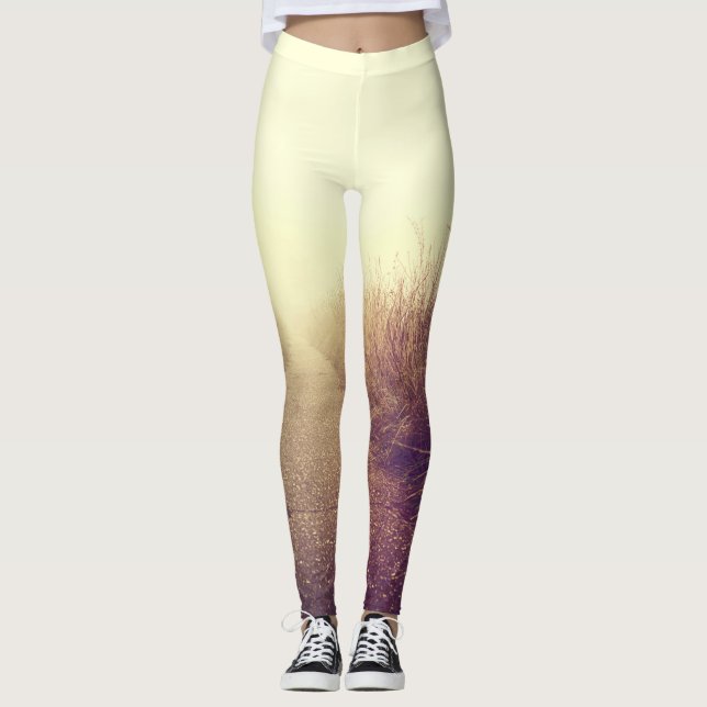 Women's Leggings Sunrise Pathway Walkway Path Side (Front)