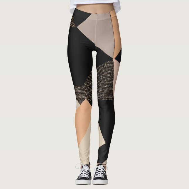 womens leggings with cholate biscuit colours (Front)