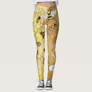womens leggings with honey bees