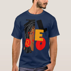 Womens Leo Girl Afro Locs Girl Zodiac Signs Birthd T-Shirt