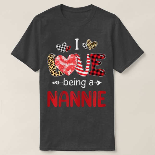 Womens Leopard Cute Mothers Day I Love Being A Nan T-Shirt (Design Front)