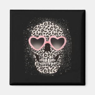 Womens Leopard Gothic Skull Cool Skeleton Cheetah Magnet
