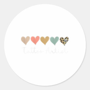 Womens Leopard Hearts Matching Valentines Day For  Classic Round Sticker