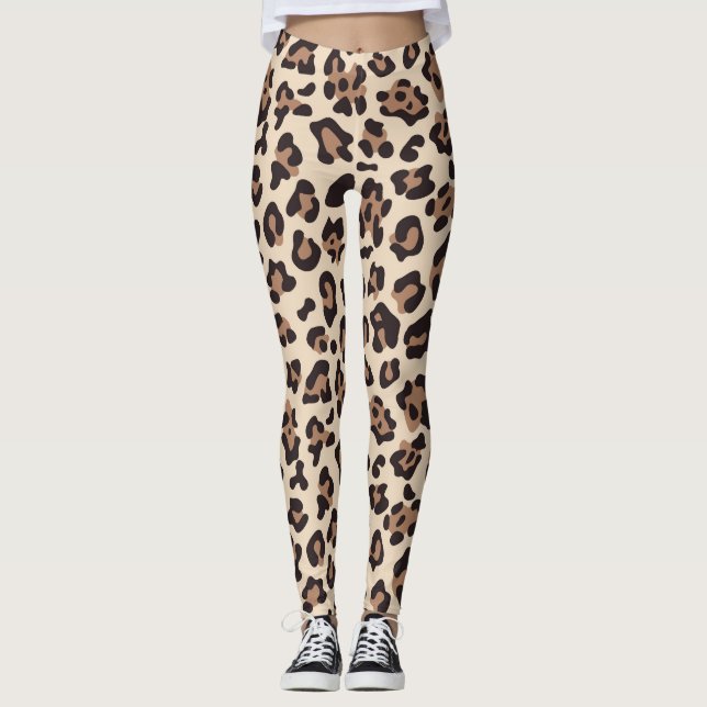 Women's Leopard Print Fashion Leggings (Front)