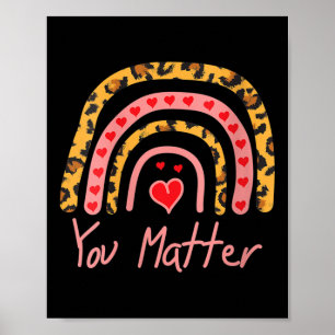 Womens Leopard Rainbow Positive Message Suicide Pr Poster