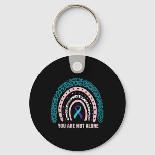 Womens Leopard Rainbow Print Suicide Prevention Aw Key Ring