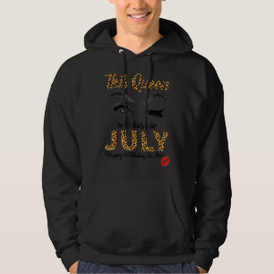 Womens Leopard This Queen Was Born In July Hoodie