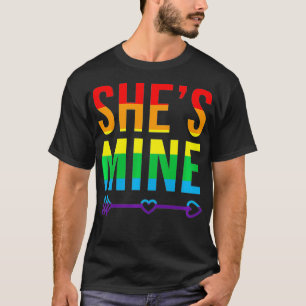 Womens Lesbian Partner Matching Outfit She's Mine T-Shirt