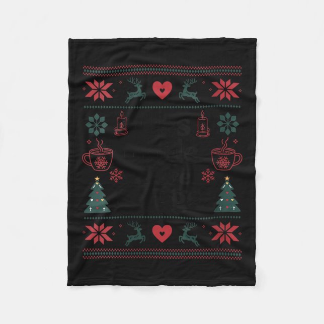 Womens Less Jingle More Hygge Christmas Swedish No Fleece Blanket (Front)