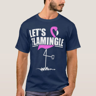 Womens Let's Flamingle Party   Bride or Bacheloret T-Shirt