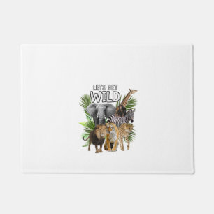 Womens Let's Get Wild Zoo Animals Safari Party A D Doormat