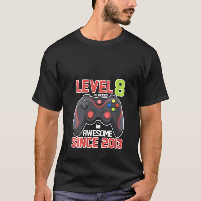 Womens Level 8 Unlocked Birthday Video Games Aweso T-Shirt (Front)