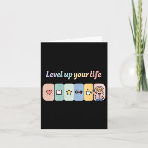 Womens Level Up Your Life Progress Bar Gamer Motiv Card