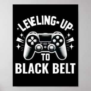 Womens Levelling Up To Black Belt Funny Jiu Jitsu Poster