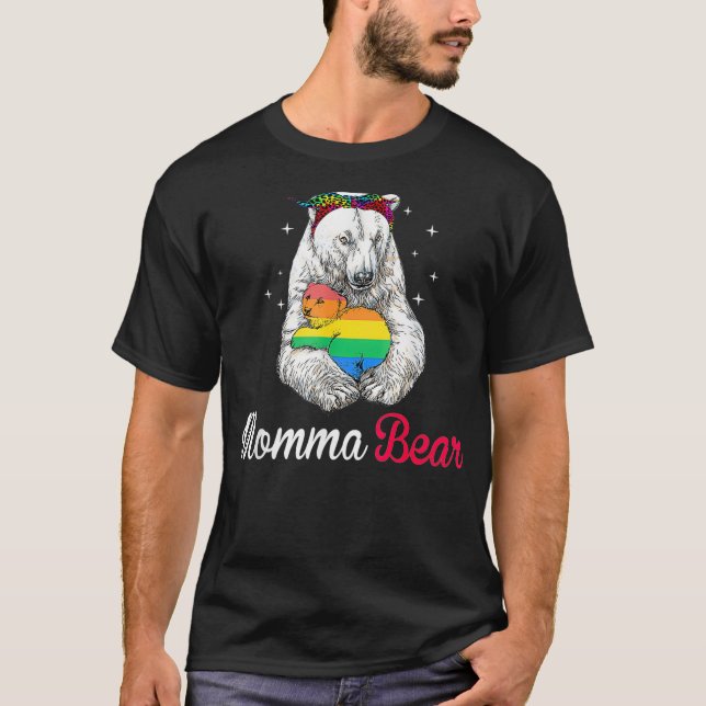 Womens LGBT Mama Momma Bear Gay Pride Proud Mom Mo T-Shirt (Front)