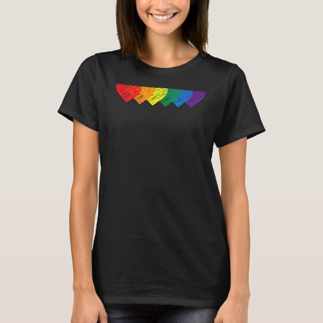 Womens Lgbt Rainbow Heart Lgbtqia Gay T-Shirt (Front)