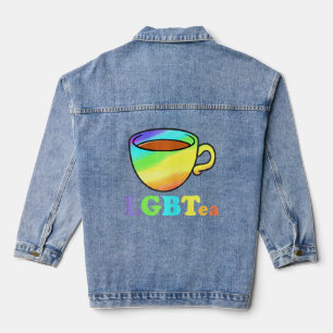 Womens Lgbtea Surprise For Lgbtq Lesbian Lesbianis Denim Jacket
