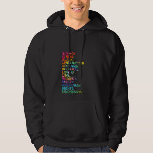 Womens LGBTQ Rainbow Science Is Real BLM Love Is L Hoodie