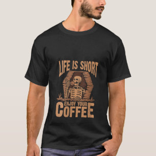 Womens Life Is Short Enjoy Your Coffee V Neck T-Shirt