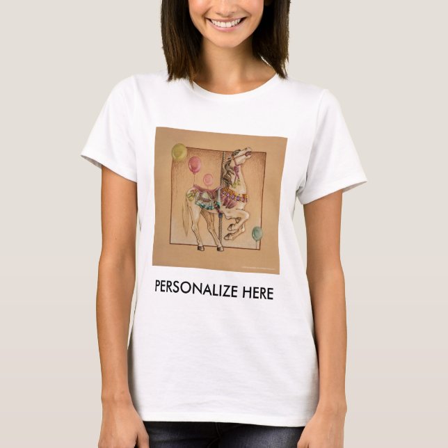 Women's Light Tees - Happy Horse Carousel (Front)
