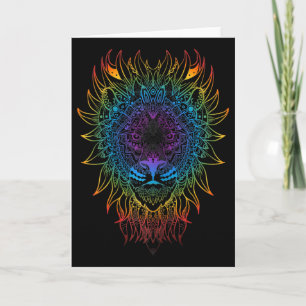 Womens Lioness Mandala Art Zen Yoga Meditation Boh Card