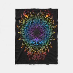 Womens Lioness Mandala Art Zen Yoga Meditation Boh Fleece Blanket
