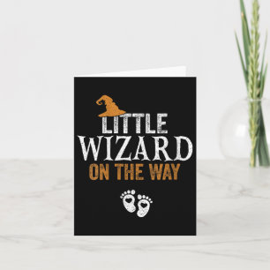 Womens Little Wizard On The Way Halloween Pregnanc Card
