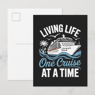 Women's Living Life One Cruise at A Time  Invitation Postcard