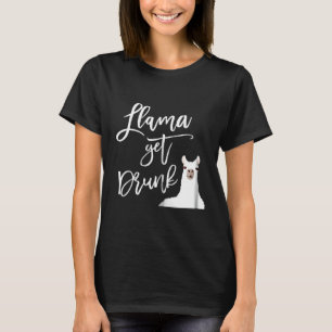 Womens Llama Get Drunk Bridesmaid Bachelorette Bri T-Shirt
